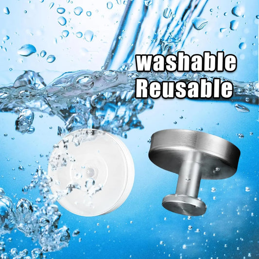 Metal Suction Cup Hook Bathroom Towel Holder No-Drill Strong Adsorption Wall Hooks