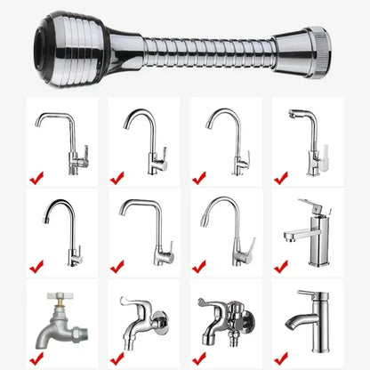 Kitchen Gadgets 2 Modes 360 Rotatable Bubbler High Pressure Faucet Extender Water