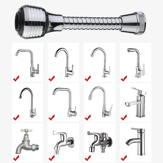 Kitchen Gadgets 2 Modes 360 Rotatable Bubbler High Pressure Faucet Extender Water