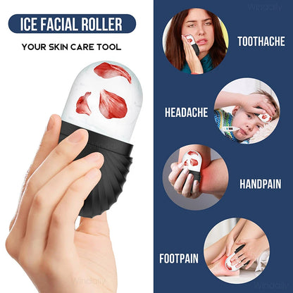Silicone Ice Roller Face Eye Reusable Ice Cube Facial Roller Ice Mold Skin Care