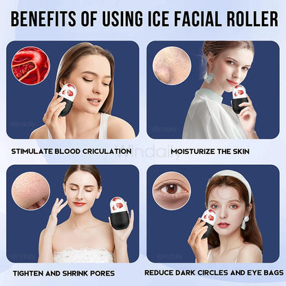 Silicone Ice Roller Face Eye Reusable Ice Cube Facial Roller Ice Mold Skin Care