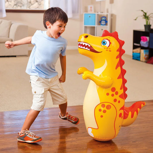 Children Adult Tumbler Boxing Inflatable Standing Punching Bag Boys Dinosaur Sport Toys