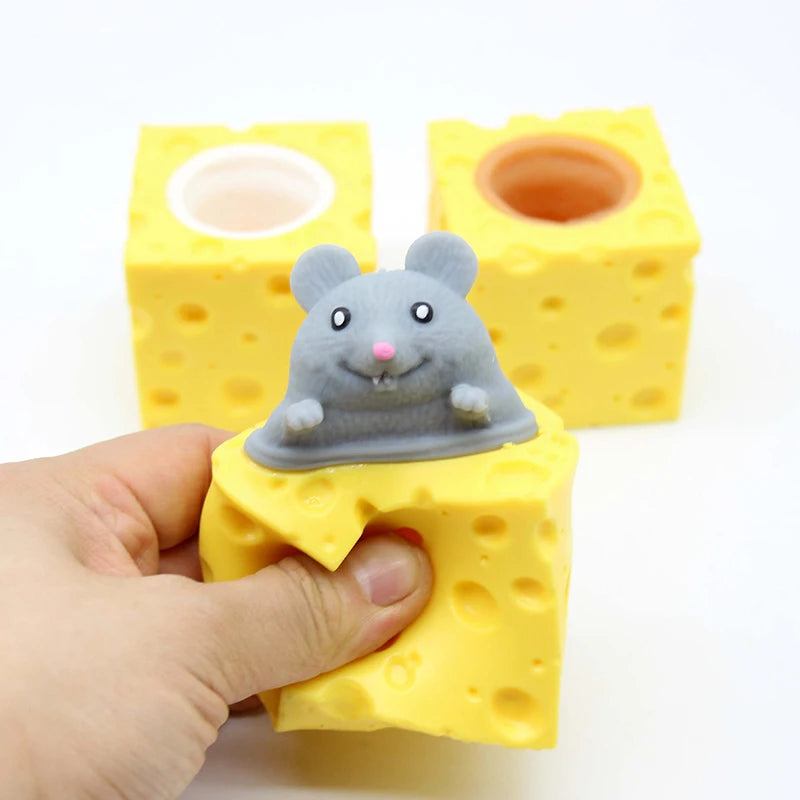 Stress-relieving Pet Cheese Mouse Cheese Pinch Fun Stress Ball