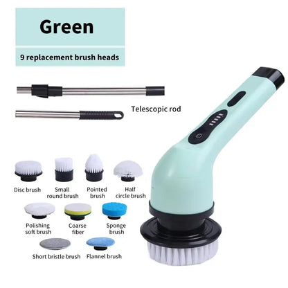 9-Head Cordless - 2-Speed Power Cleaner with Long Handle, Adjustable Speeds