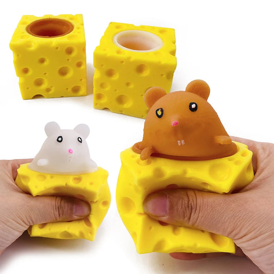 Stress-relieving Pet Cheese Mouse Cheese Pinch Fun Stress Ball