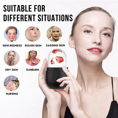 Silicone Ice Roller Face Eye Reusable Ice Cube Facial Roller Ice Mold Skin Care