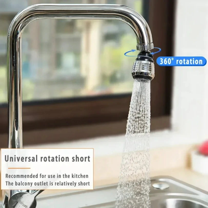 Kitchen Gadgets 2 Modes 360 Rotatable Bubbler High Pressure Faucet Extender Water