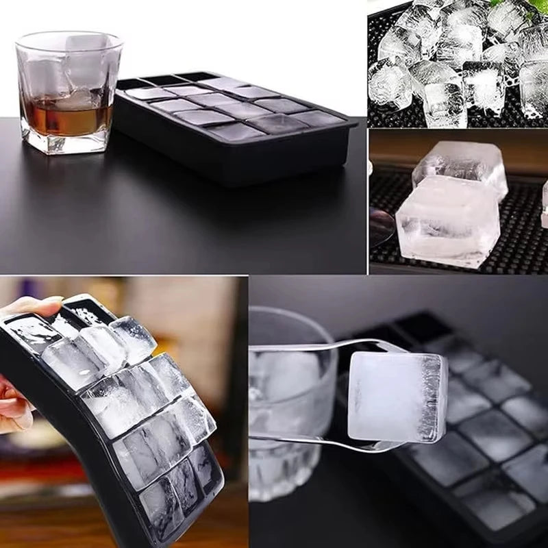 4/6/8/15 Grid Silicone Ice Cube Mold Big Square Ice Cube Tray Mold Ice Cube Maker