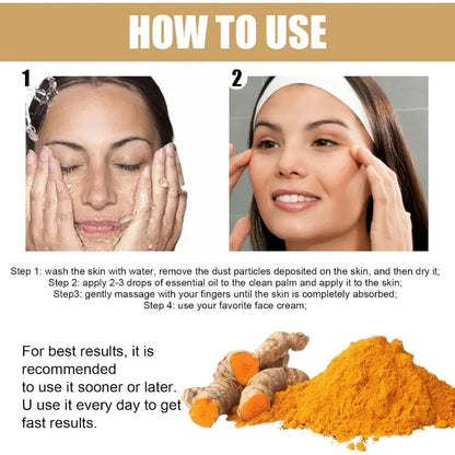 3pcs Turmeric Serum Oil Facial Moisturizing Brighten Essence