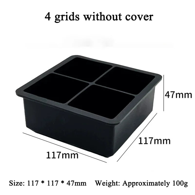 4/6/8/15 Grid Silicone Ice Cube Mold Big Square Ice Cube Tray Mold Ice Cube Maker