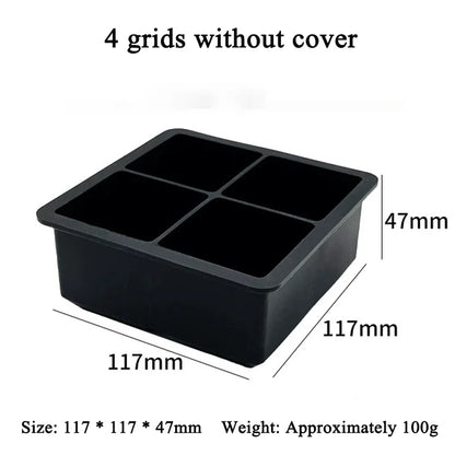 4/6/8/15 Grid Silicone Ice Cube Mold Big Square Ice Cube Tray Mold Ice Cube Maker