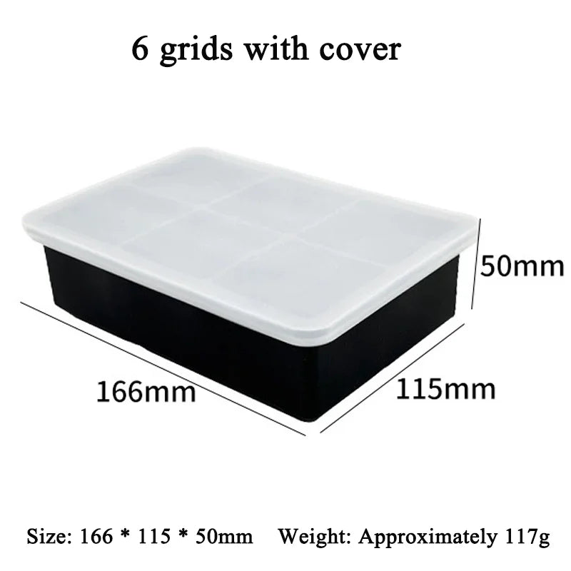 4/6/8/15 Grid Silicone Ice Cube Mold Big Square Ice Cube Tray Mold Ice Cube Maker