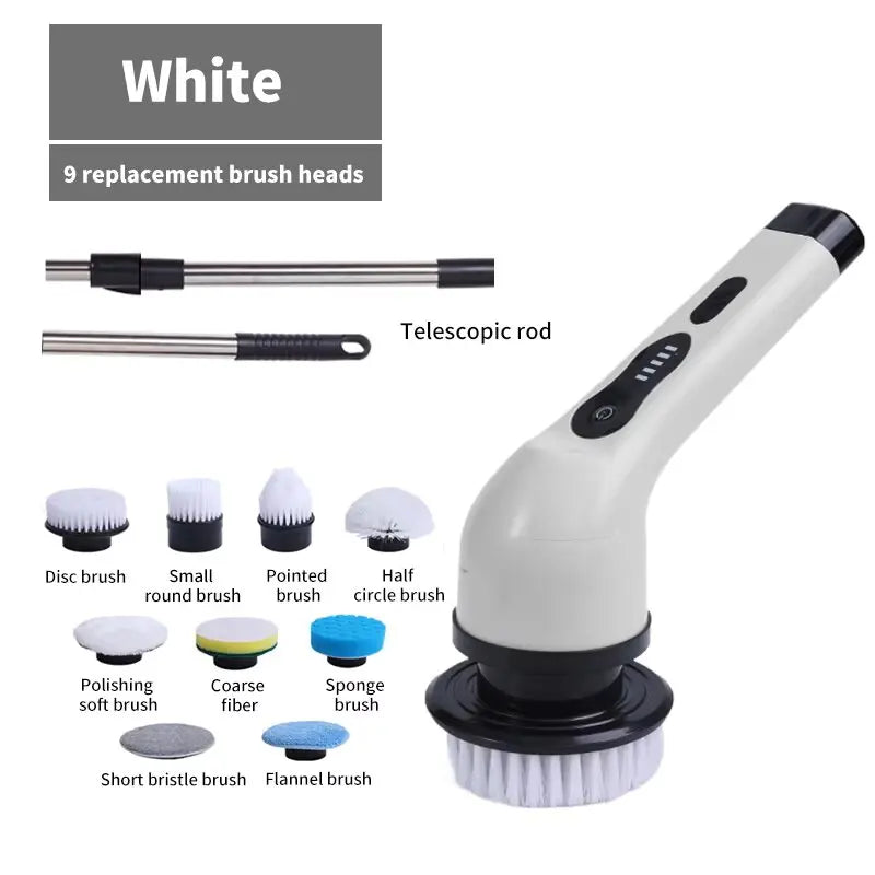 9-Head Cordless - 2-Speed Power Cleaner with Long Handle, Adjustable Speeds