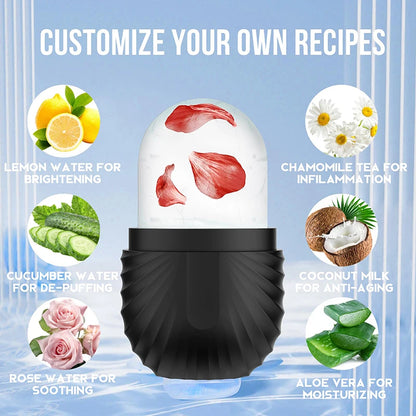 Silicone Ice Roller Face Eye Reusable Ice Cube Facial Roller Ice Mold Skin Care