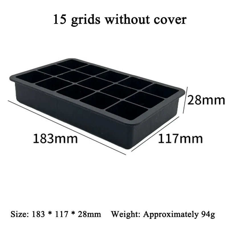 4/6/8/15 Grid Silicone Ice Cube Mold Big Square Ice Cube Tray Mold Ice Cube Maker