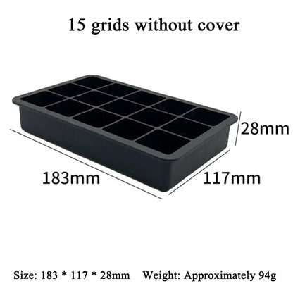 4/6/8/15 Grid Silicone Ice Cube Mold Big Square Ice Cube Tray Mold Ice Cube Maker