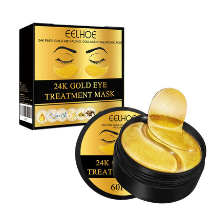 60PCS 24K Gold Eye Mask Anti Dark Circles Removal Eyes Bags Moisturizing